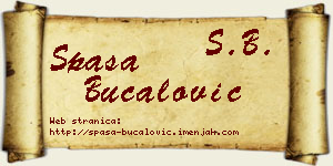 Spasa Bucalović vizit kartica